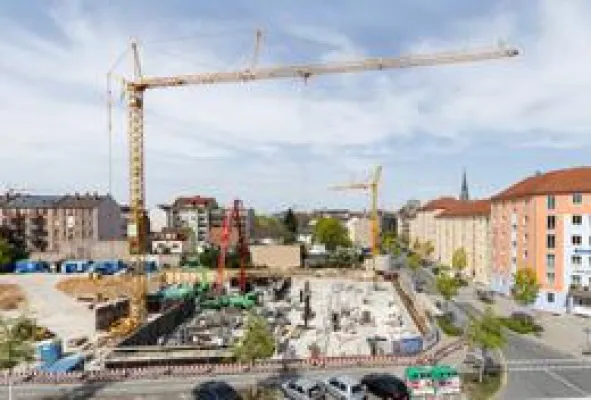 Bild: Herrnhöfe in Fürth: Kirschblütenhof-Rohbau wächst