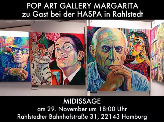Bild: Midissage der Ausstellung Pop Art Gallery Margarita zu Gast bei der HASPA