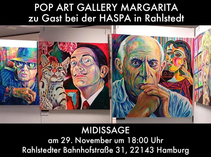 Bild: Midissage der Ausstellung Pop Art Gallery Margarita zu Gast bei der HASPA