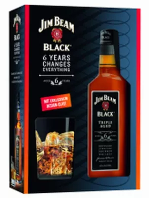 Bild: JIM BEAM BLACK – perfekter Genuss in hochwertiger Geschenkpackung mit exklusivem Design-Glas