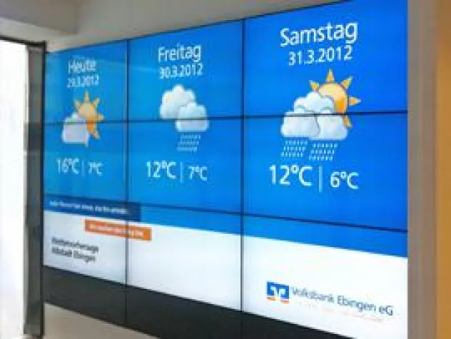 Bild: Volksbank-Hauptstelle: netvico liefert Digital Signage