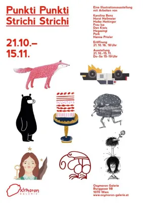 Punkti Punkti Strichi Strichi – Illustrationsausstellung in der Wiener Oxymoron Galerie Bild: Punkti Punkti Strichi Strichi – Illustrationsausstellung in der Wiener Oxymoron Galerie