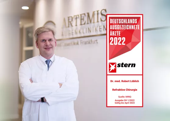 Bild: Stern-Qualitätssiegel 2022: gleich zwei Auszeichnungen im ARTEMIS Augen- und Laserzentrum Frankfurt