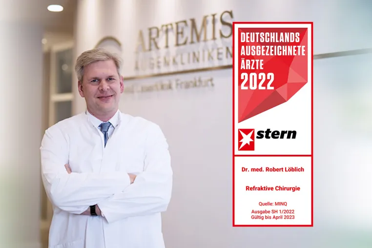 Bild: Stern-Qualitätssiegel 2022: gleich zwei Auszeichnungen im ARTEMIS Augen- und Laserzentrum Frankfurt