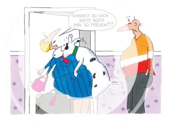 Bild: Cartoons von Birte Strohmayer im Ausstellungspavillon beim Hildener Kunstsonntag