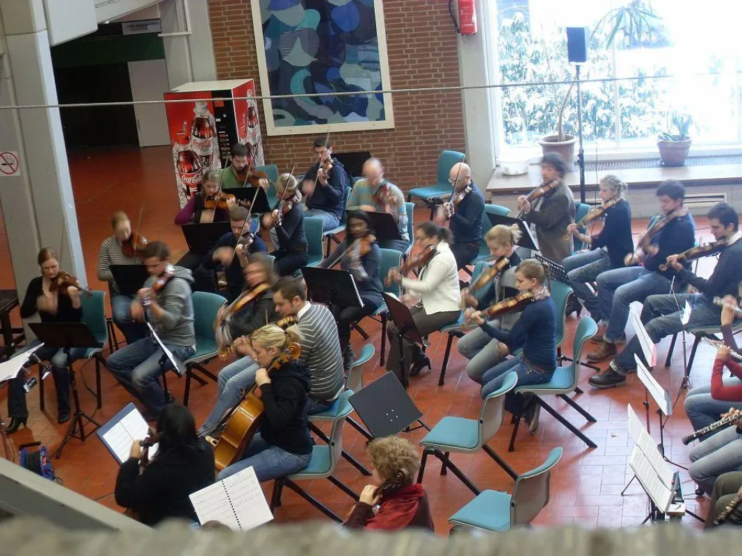Proben im Atrium