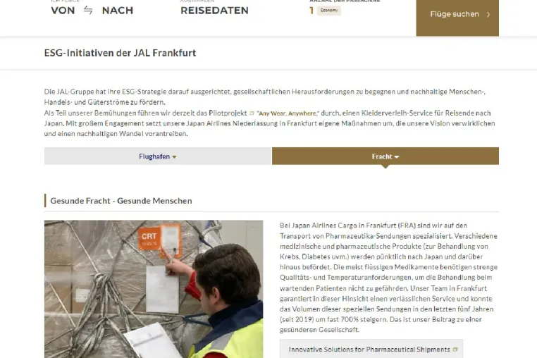 Neue ESG-Webplattform enthüllt JAL Frankfurts ambitionierte Initiativen für eine nachhaltige Gesellschaft Bild: Neue ESG-Webplattform enthüllt JAL Frankfurts ambitionierte Initiativen für eine nachhaltige Gesellschaft