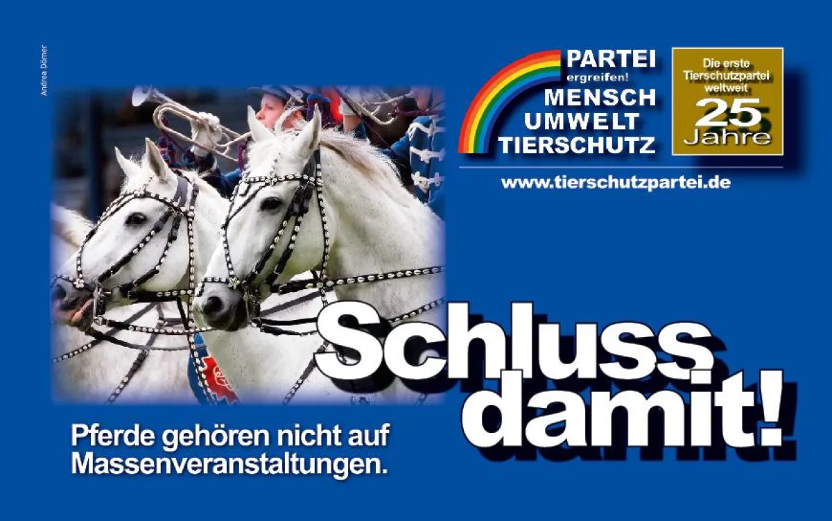 Die Tierschutzpartei fordert keine Perde zu Großveranstaltungen