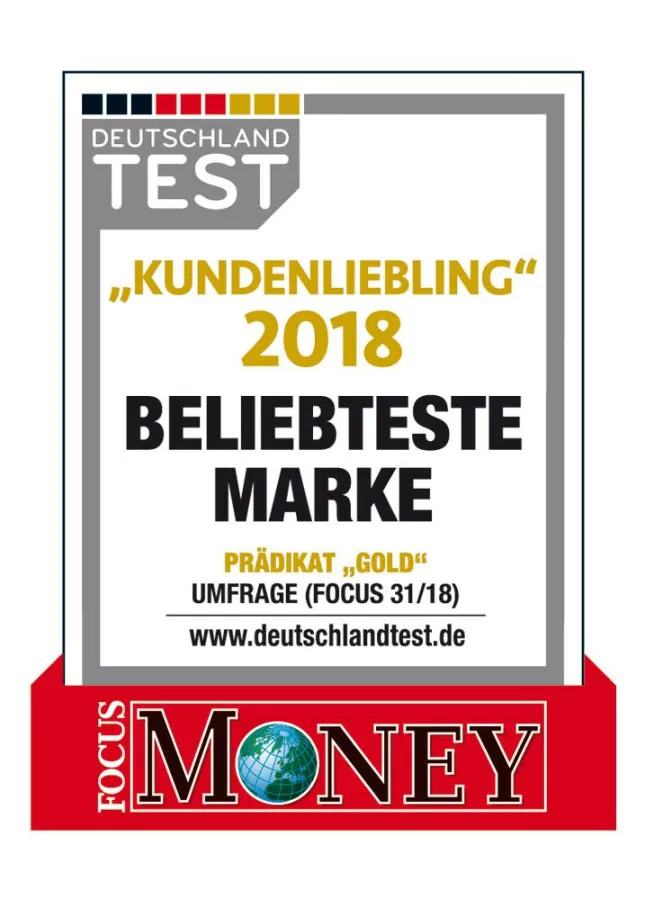 Siegel von FOCUS MONEY: Kundenliebling 2018