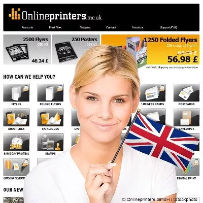 Bild: Neuer Webshop onlineprinters.me.uk jetzt online