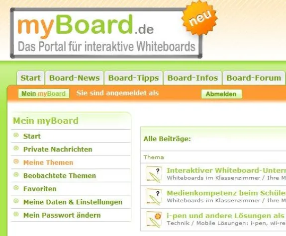 Bild: myBoard stellt erstes, umfangreiches Whiteboard-Forum online