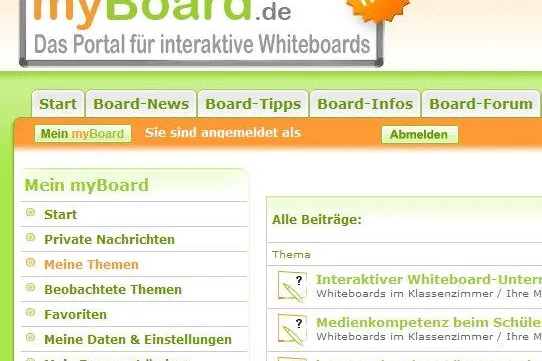 Bild: myBoard stellt erstes, umfangreiches Whiteboard-Forum online