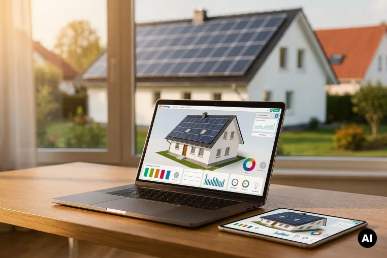 Bild: Solaranlage vorab in 3D auf dem eigenen Dach planen: PV-Profis aus dem Rheinland machen Angebote transparent
