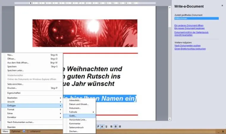 Bild: Textverarbeitung "Write-a-Document 4" als Vorabversion freigegeben