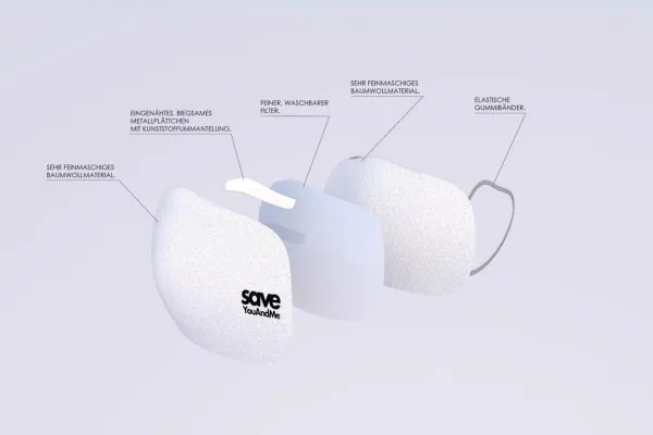 Bild: Trendige Designer-Stoffmasken von save YouAndMe by Nagy Collection aus 100% Baumwolle mit Spezial-Filter
