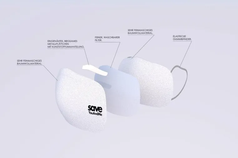 Bild: Trendige Designer-Stoffmasken von save YouAndMe by Nagy Collection aus 100% Baumwolle mit Spezial-Filter