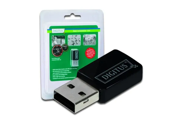 Bild: Mit dem ultrakompakten DIGITUS® Wireless LAN 300N USB Adapter schnell ins Internet