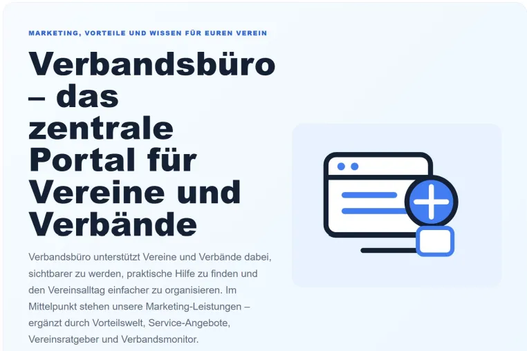 Bild: Verbandsbüro baut kostenlose Hilfen für Vereine und Verbände aus