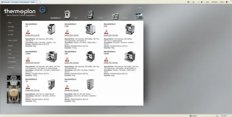 Thermoplan mit neuer Visitenkarte im world wide web Bild: Thermoplan mit neuer Visitenkarte im world wide web