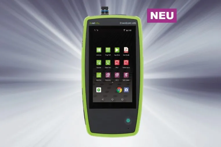 Der neue Etherscope nXG Netzwerktester von NetAlly Bild: Der neue Etherscope nXG Netzwerktester von NetAlly