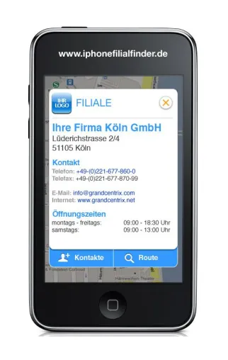 Risikofreier Start ins Mobile Business: iPhone Filialfinder App als Mietmodell Bild: Risikofreier Start ins Mobile Business: iPhone Filialfinder App als Mietmodell