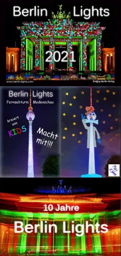 Bild: 10 Jahre Berlin Lights: Mitmach Aktion (Fernsehturm-Modenschau), Kalender 2021 und Bildband