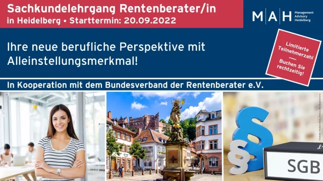 Bild: Rentenberater Sachkundelehrgang in Heidelberg, Start am 20.09.2022