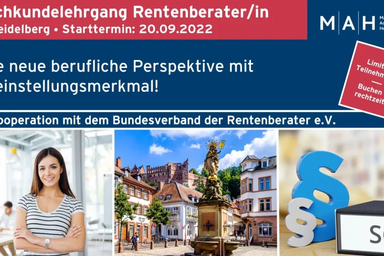 Bild: Rentenberater Sachkundelehrgang in Heidelberg, Start am 20.09.2022