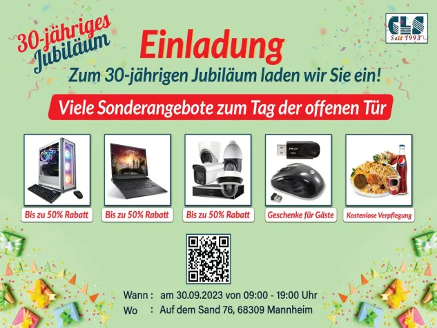 Bild: CLS-Computer feiert das 30-jährige Jubiläum mit fantastischen Angeboten und beeindruckender Präsenz