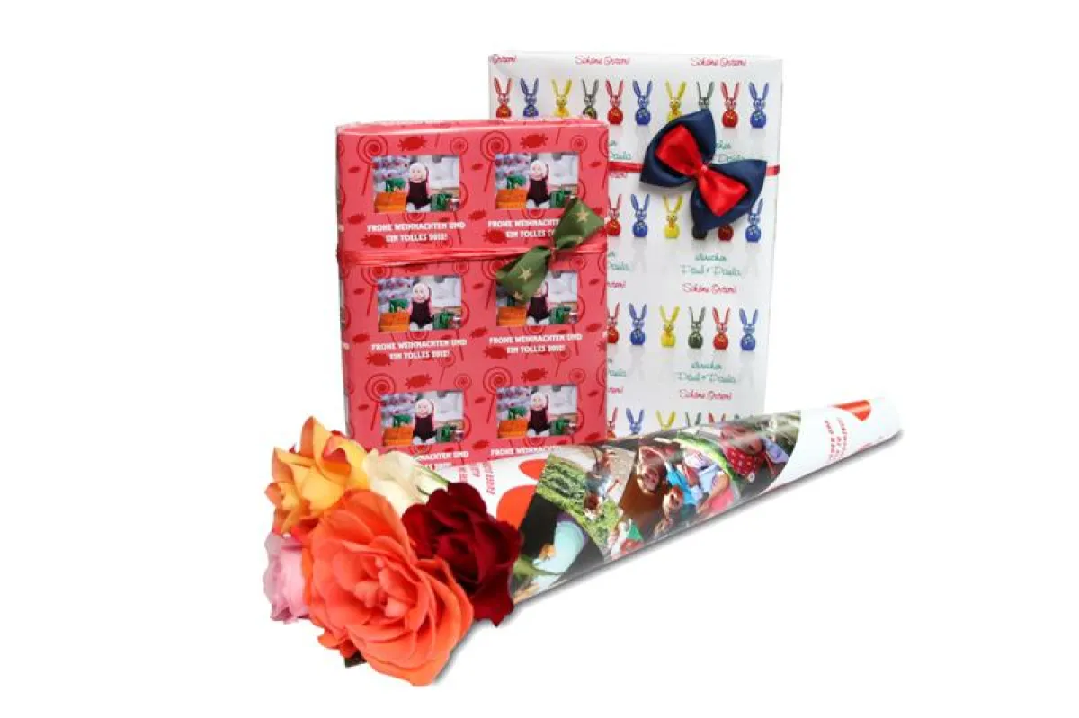 Individuelles Geschenkpapier passt zu jedem Anlass.