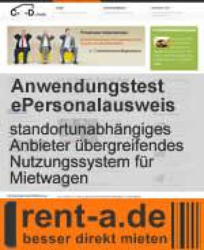 rent-a.de Bewerbung: Anwendungstest elektronischer Personalausweis mit standortunabhängigem- Anbieter übergreifendes Nutzungssystem für Mietwagen.