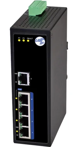Bild: Industrial Gigabit PoE+ Switch (Endspan) für Umgebungen mit 12V DC und 24V DC Betriebsspannung