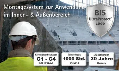 Bild: Hoch korrosionsbeständiges Montagesystem