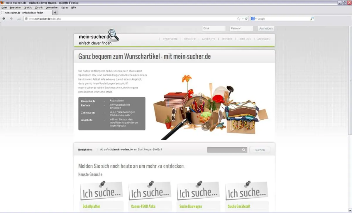 Einfach clever finden können Nutzer ihre Wunschobjekte auf mein-sucher.de
