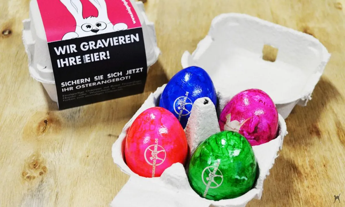 Ostereier mit Lasergravur