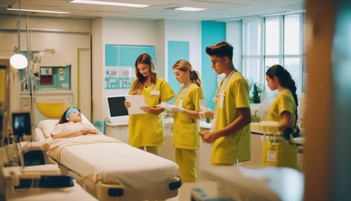 Jugendliche arbeiten im Krankenhaus (© KI-generiertes Bild mit Stable Diffusion)