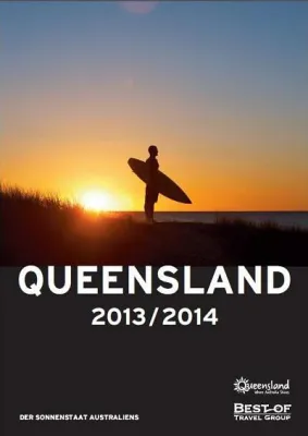 Bild: Druckfrischer Queensland-Katalog von der „Best of Travel Group“ auf dem Markt