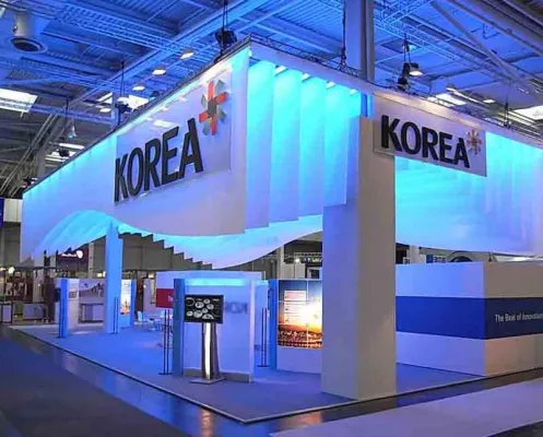Bild: ideea realisierte Messestand für Korea auf der Hannover Messe