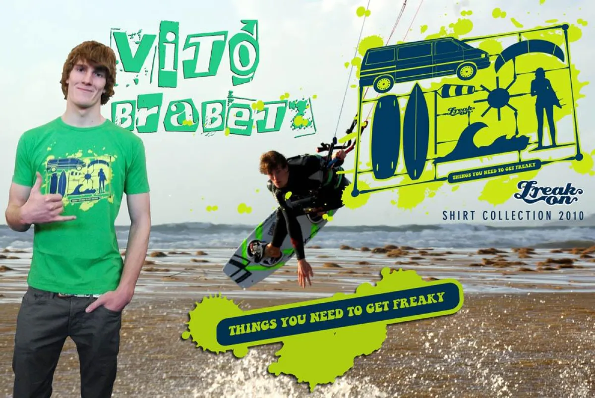 Die 2010er Shirtcollection wird in Zusammenarbeit mit Teamrider  und Kitesurf  Vize Junioren Deutscher Meister 2009, Vito Brabetz promotet.