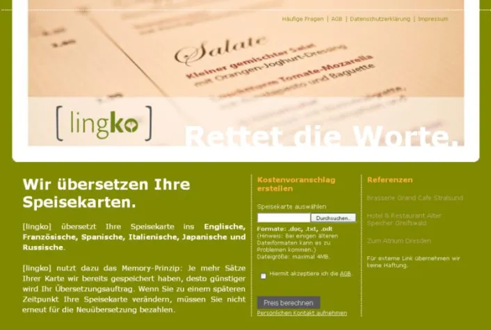 Bild: [lingko] recycelt gastronomische Übersetzungen