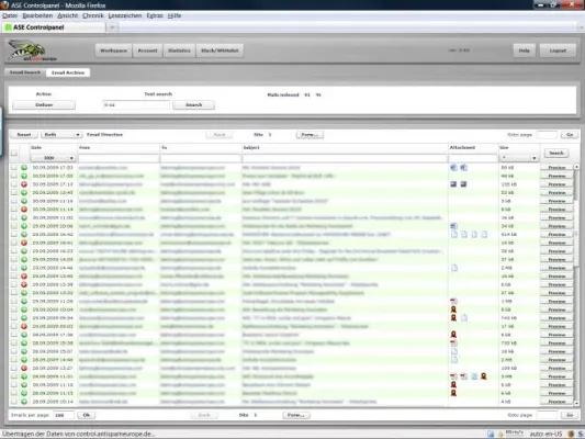 Bild: Übersicht auf Knopfdruck: antispameurope Update erweitert Content-Filter und Suchfunktion