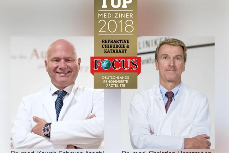 Bild: Ärzte der ARTEMIS Augenkliniken vom Magazin FOCUS auch in 2018 ausgezeichnet