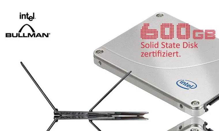 600GB Intel SSD (Solid State Disk) in BULLMAN Notebook zertifiziert Bild: 600GB Intel SSD (Solid State Disk) in BULLMAN Notebook zertifiziert