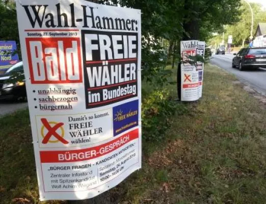 Bild: FREIE WÄHLER Geheimtipp der Bundestagswahl – ZDF Politbarometer: Mehr Potenzial als FDP, AfD, Piraten