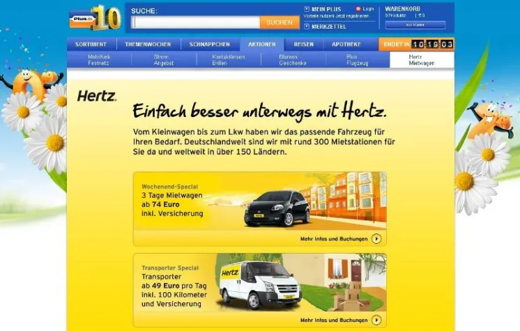 Bild: Exklusive Kooperation von Plus.de und Hertz
