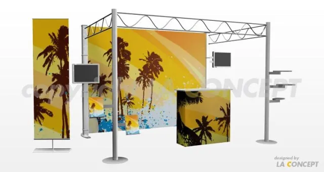 Bild: Mobile Präsentationssysteme von LA CONCEPT als individuelle Messestände für die MODATEX 2010