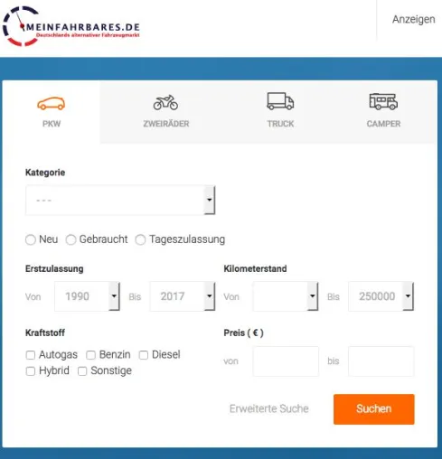 Bild: Ein alternativer Wind weht auf dem Geabrauchtwagenportal www.meinfahrbares.de