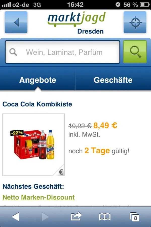 Marktjagd: Per mobiler Website lokale Geschäfte finden, in Produkten, Prospekten & Coupons stöbern