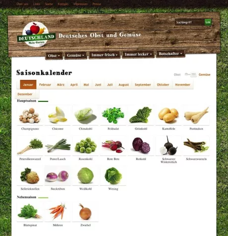 Wegweiser für Obst- und Gemüsefans: Der interaktive Saisonkalender von „Deutschland – Mein Garten.“ Bild: Wegweiser für Obst- und Gemüsefans: Der interaktive Saisonkalender von „Deutschland – Mein Garten.“