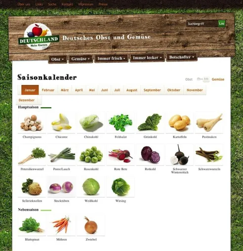 Bild: Wegweiser für Obst- und Gemüsefans: Der interaktive Saisonkalender von „Deutschland – Mein Garten.“